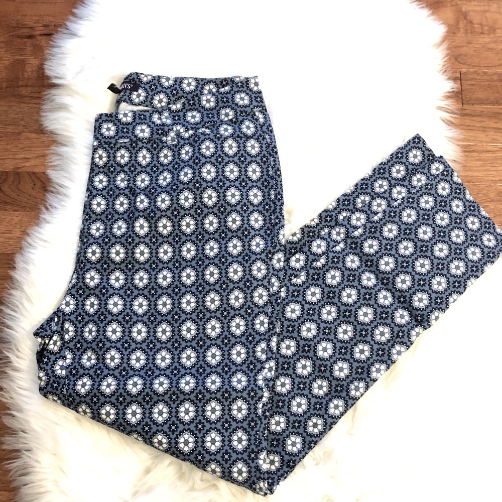 Roaman’s Blue Print Skinny Pants